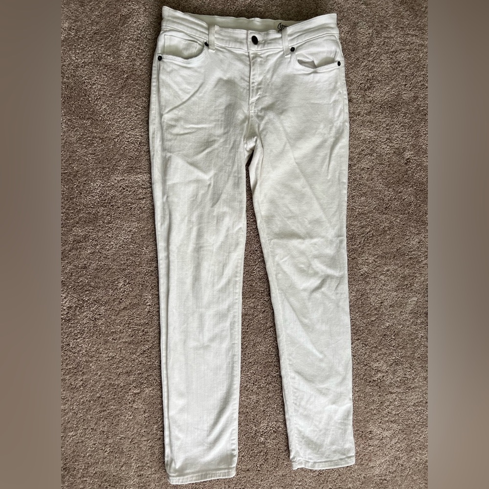 Cosmic Blue Love White Straight Leg Jeans